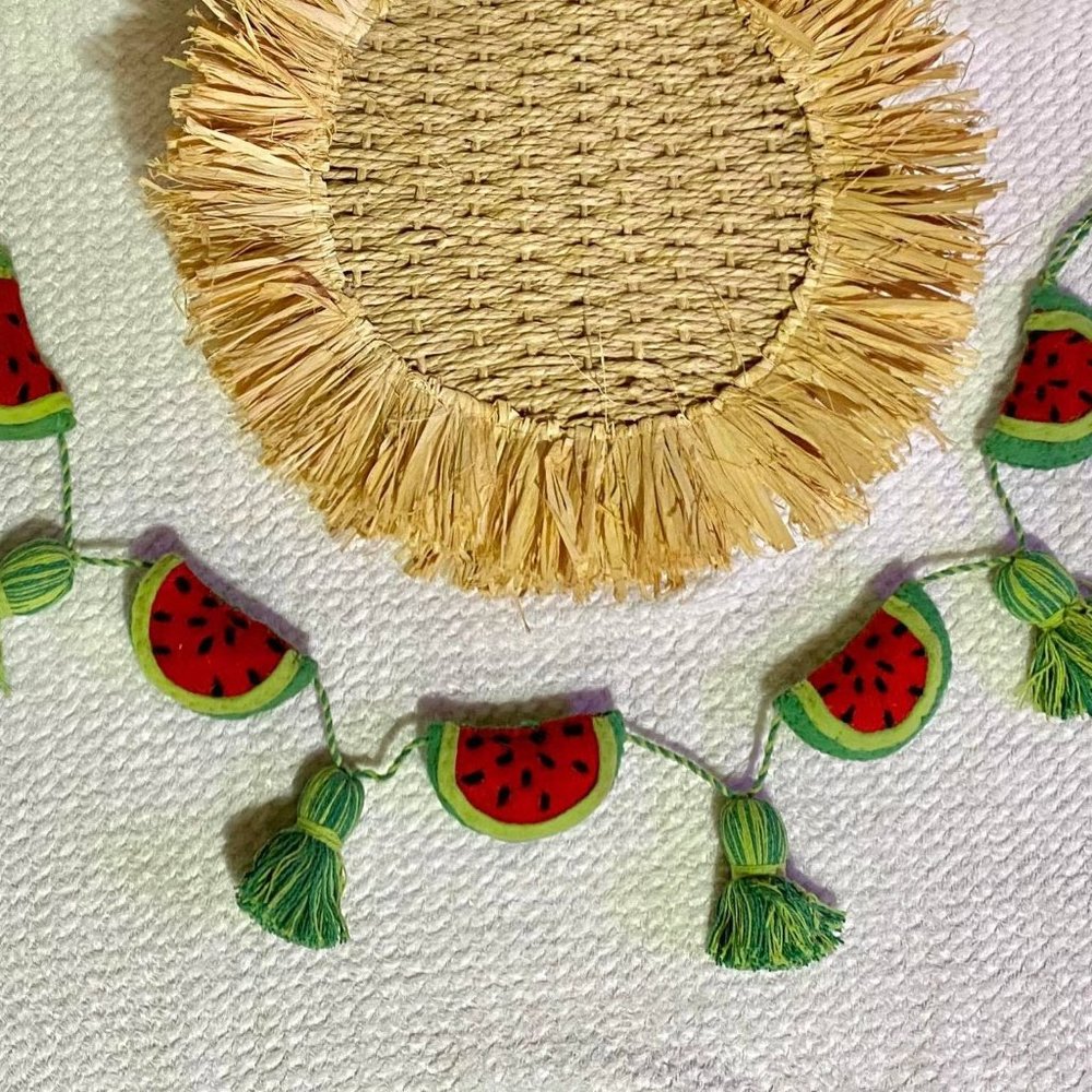 Watermelon Fruit Wool Garland Banner